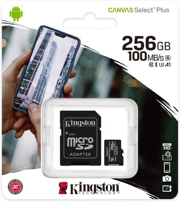 Kingston Canvas Select Plus 256GB microSDXC Class 10 UHS-I U3 SDCS2/256GB-N