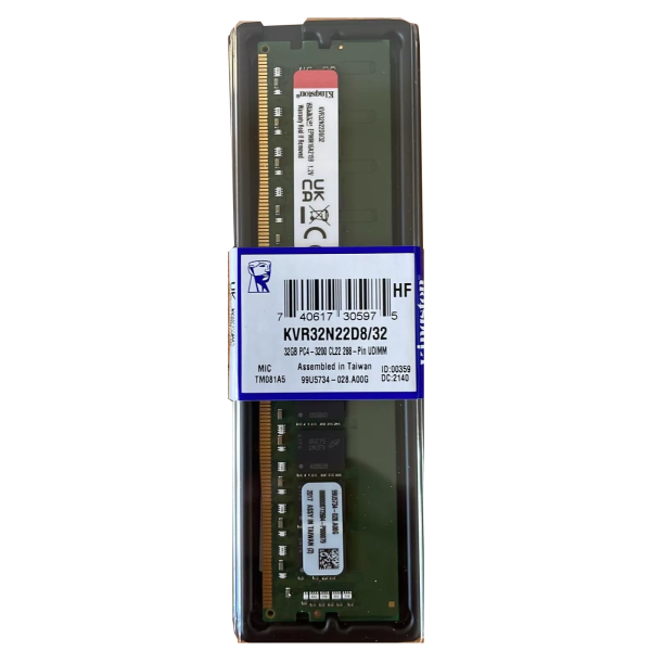 Kingston ValueRAM 32GB DDR4 3200MT/s CL22 DIMM (Model: KVR32N22D8/32)
