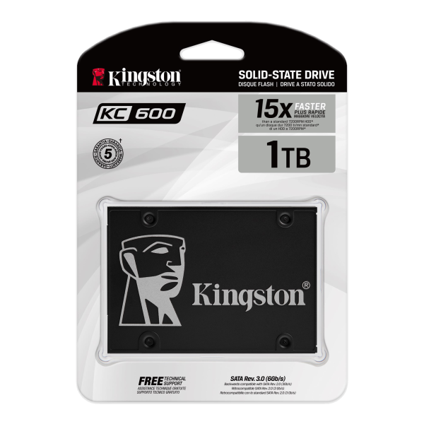 Kingston KC600 2.5 SATA Rev 3.0 1TB SSD (Model: SKC600/1024G)